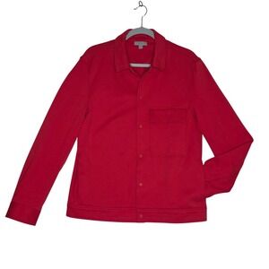 COS Red SnapButton Up Long Sleeve Shirt Jacket‎ M's Sz M Unisex See Pics Luxury